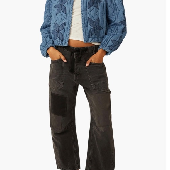 Free People Quinn Quilted Cotton Denim Jacket Size Large NWT - Picture 5 of 5